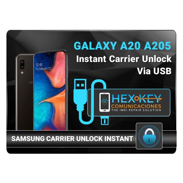 A20 A205 Samsung Instant USB Carrier Unlock