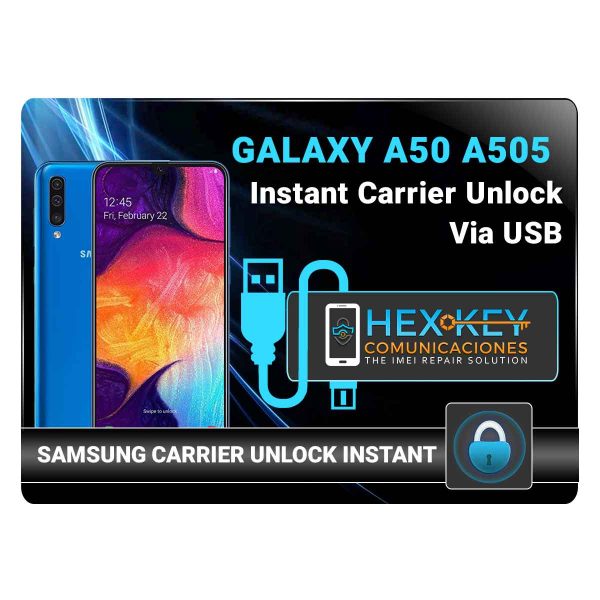 A50 A505 Samsung Instant USB Carrier Unlock